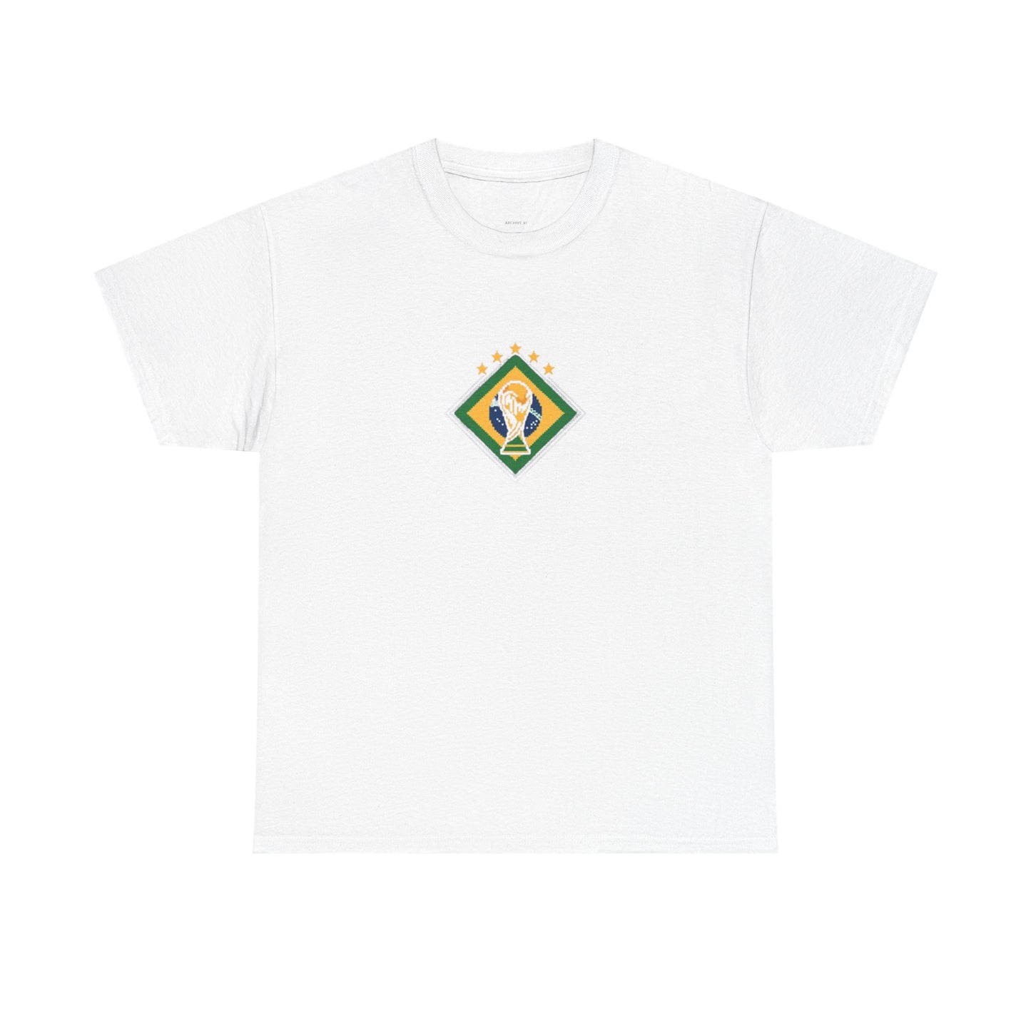 Brazil Pixel Soccer Tee — Retro 8‑Bit Football Shirt