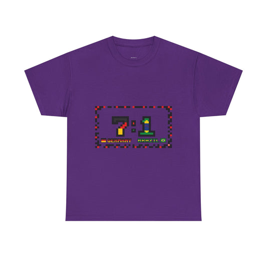 Pixel 7:1 Scoreboard Graphic Tee — Retro Gaming Soccer Jersey Shirt