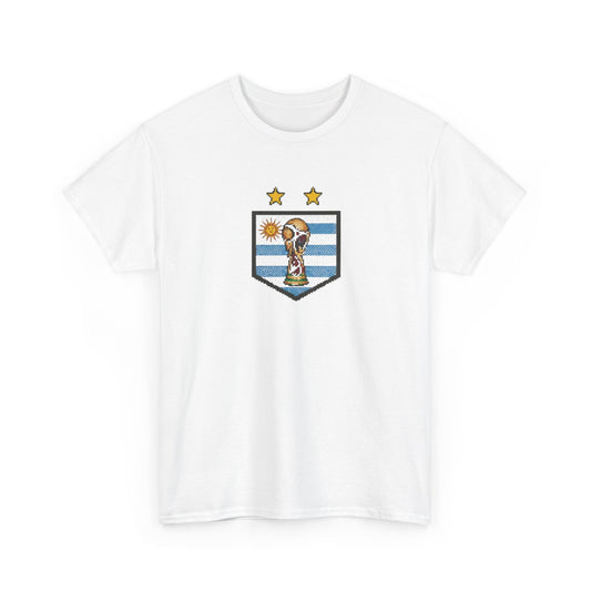 Uruguay Pixel Soccer Tee — Retro 8‑Bit Football Shirt
