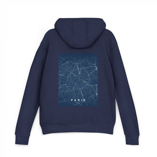 Paris Map Hoodie — Minimalist Star Map Pullover