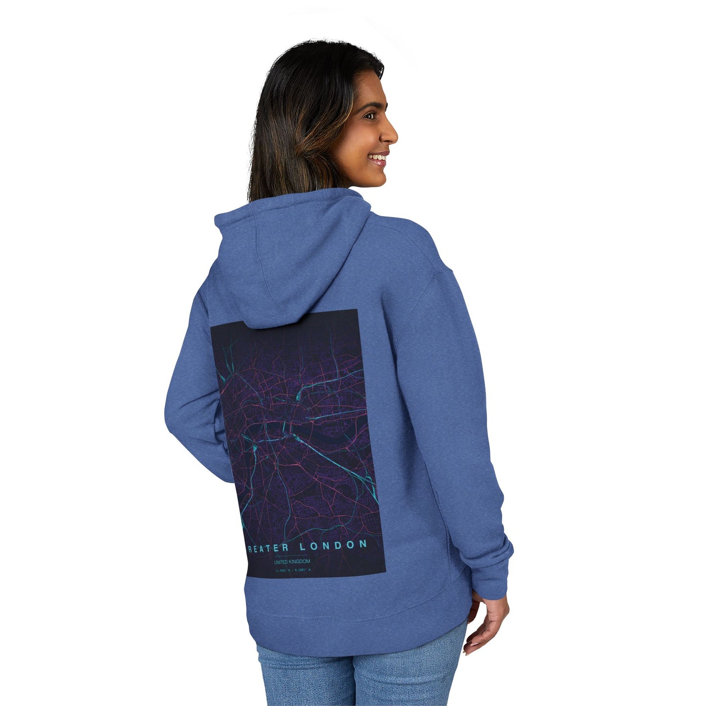 Greater London Hoodie — Neon Map Pullover