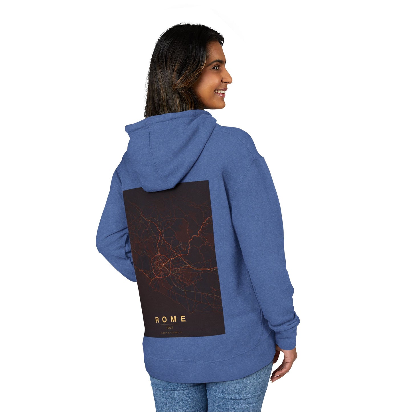 Rome City Map Hoodie — Minimalist Retro Map Graphic Pullover