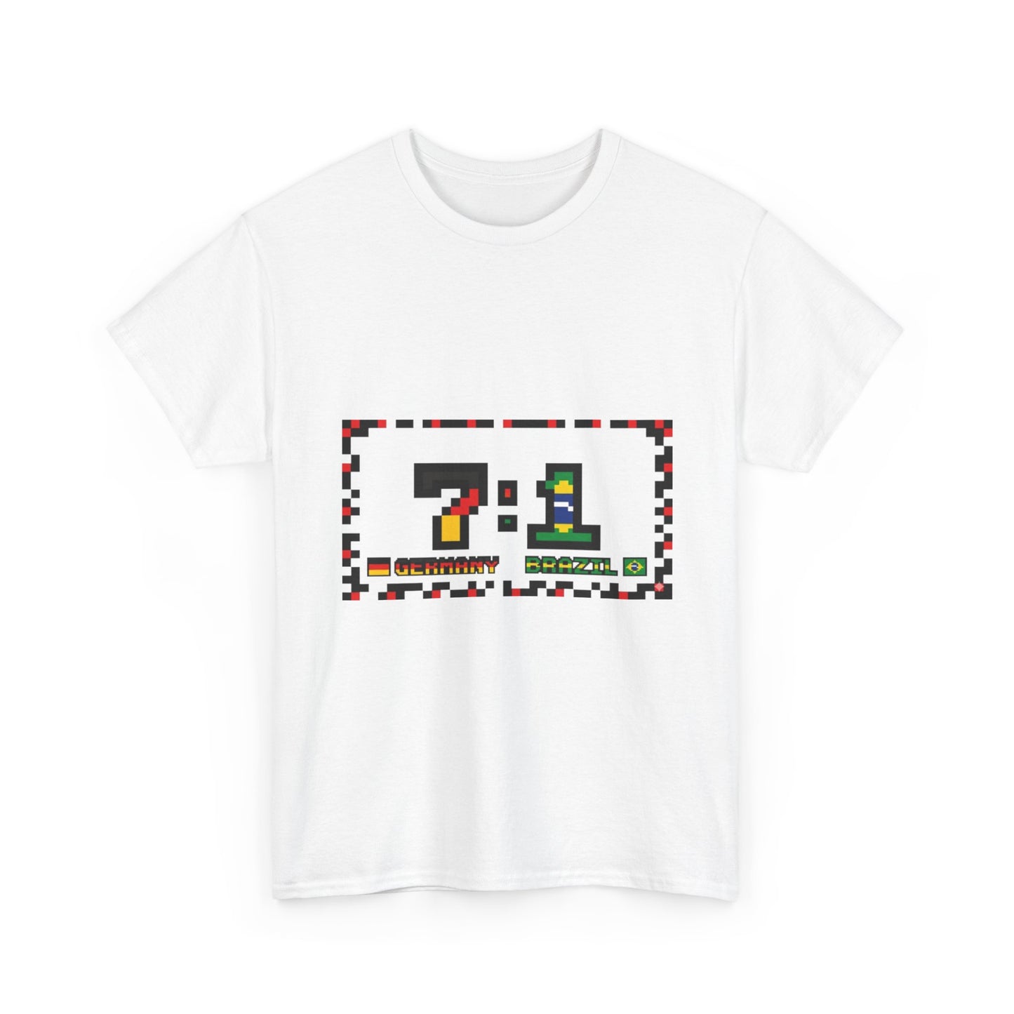 Pixel 7:1 Scoreboard Graphic Tee — Retro Gaming Soccer Jersey Shirt