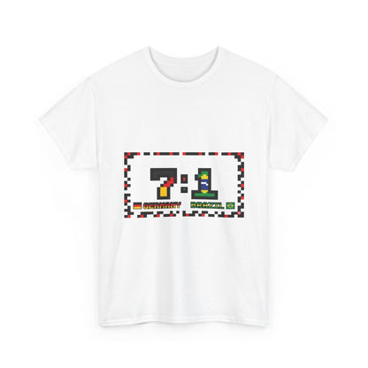 Pixel 7:1 Scoreboard Graphic Tee — Retro Gaming Soccer Jersey Shirt