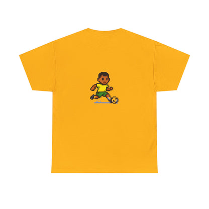 Brazil Pixel Soccer Tee — Retro 8‑Bit Football Shirt