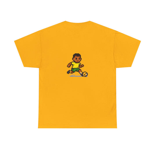 Brazil Pixel Soccer Tee — Retro 8‑Bit Football Shirt