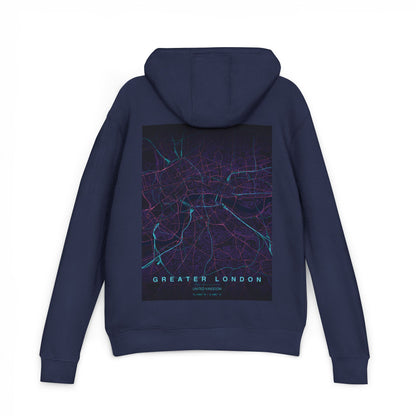 Greater London Hoodie —  Neon Map Pullover