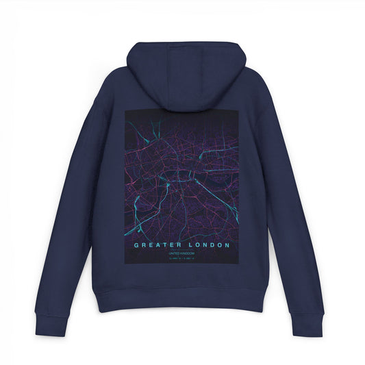 Greater London Hoodie —  Neon Map Pullover