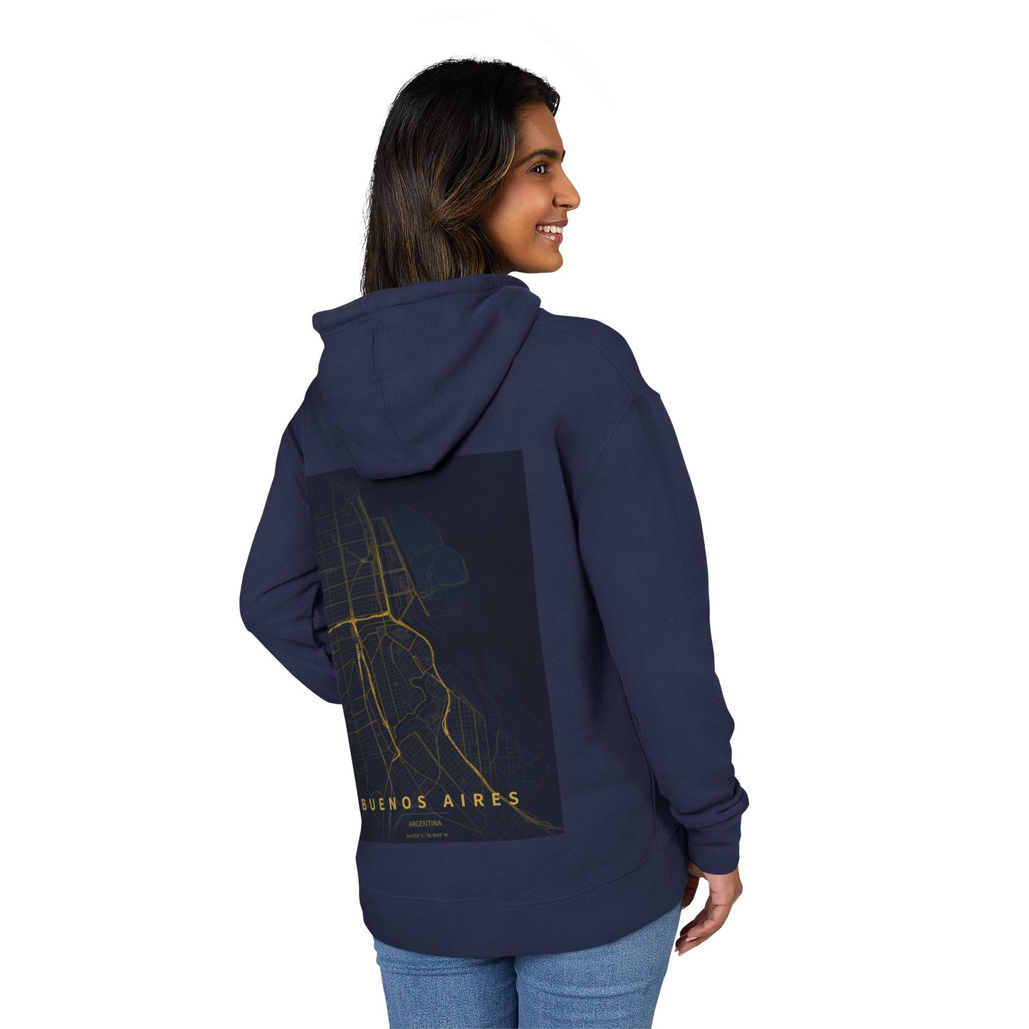 Buenos Aires Map Hoodie — Vintage City Street Map Backprint