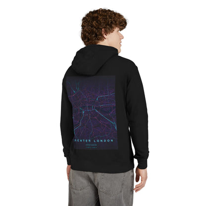 Greater London Hoodie —  Neon Map Pullover
