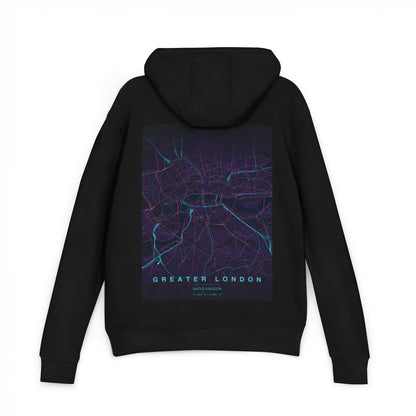 Greater London Hoodie —  Neon Map Pullover