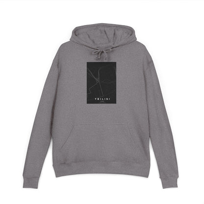 Black Hoodie with Minimalist Marble Graphic - Tbilisi Streets