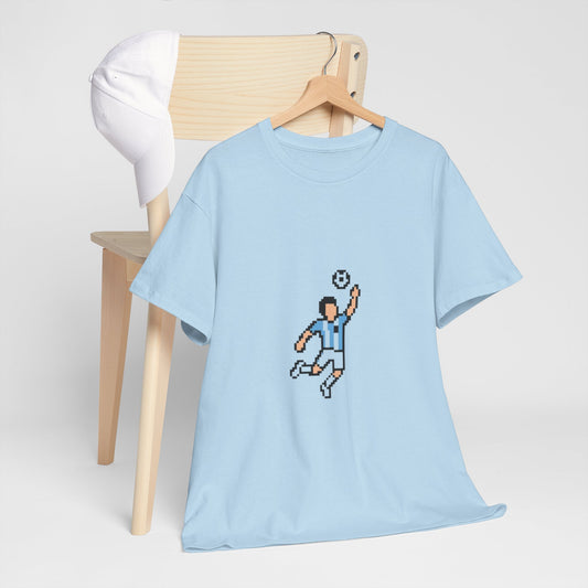 Pixel Soccer Player T‑Shirt — Retro 8‑Bit Football Graphic Tee