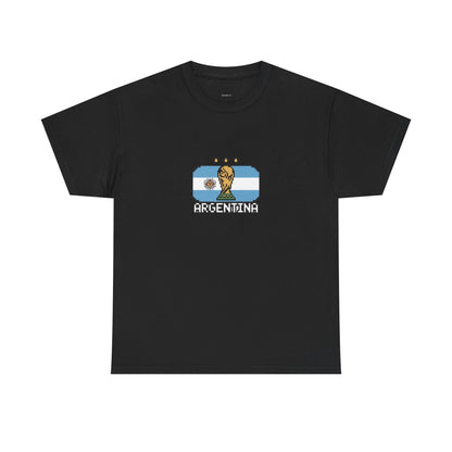 Argentina Pixel Soccer Tee — Retro 8‑Bit Football Shirt