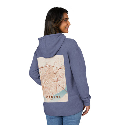 Istanbul City Map Hoodie — Vintage Rose Gold Urban Map Pullover