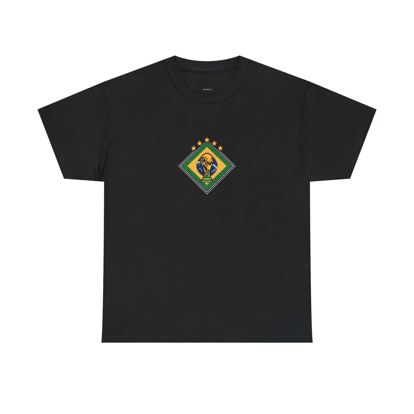 Brazil Pixel Soccer Tee — Retro 8‑Bit Football Shirt