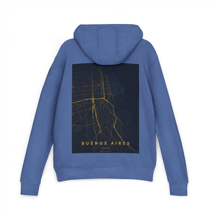 Buenos Aires Map Hoodie — Vintage City Street Map Backprint