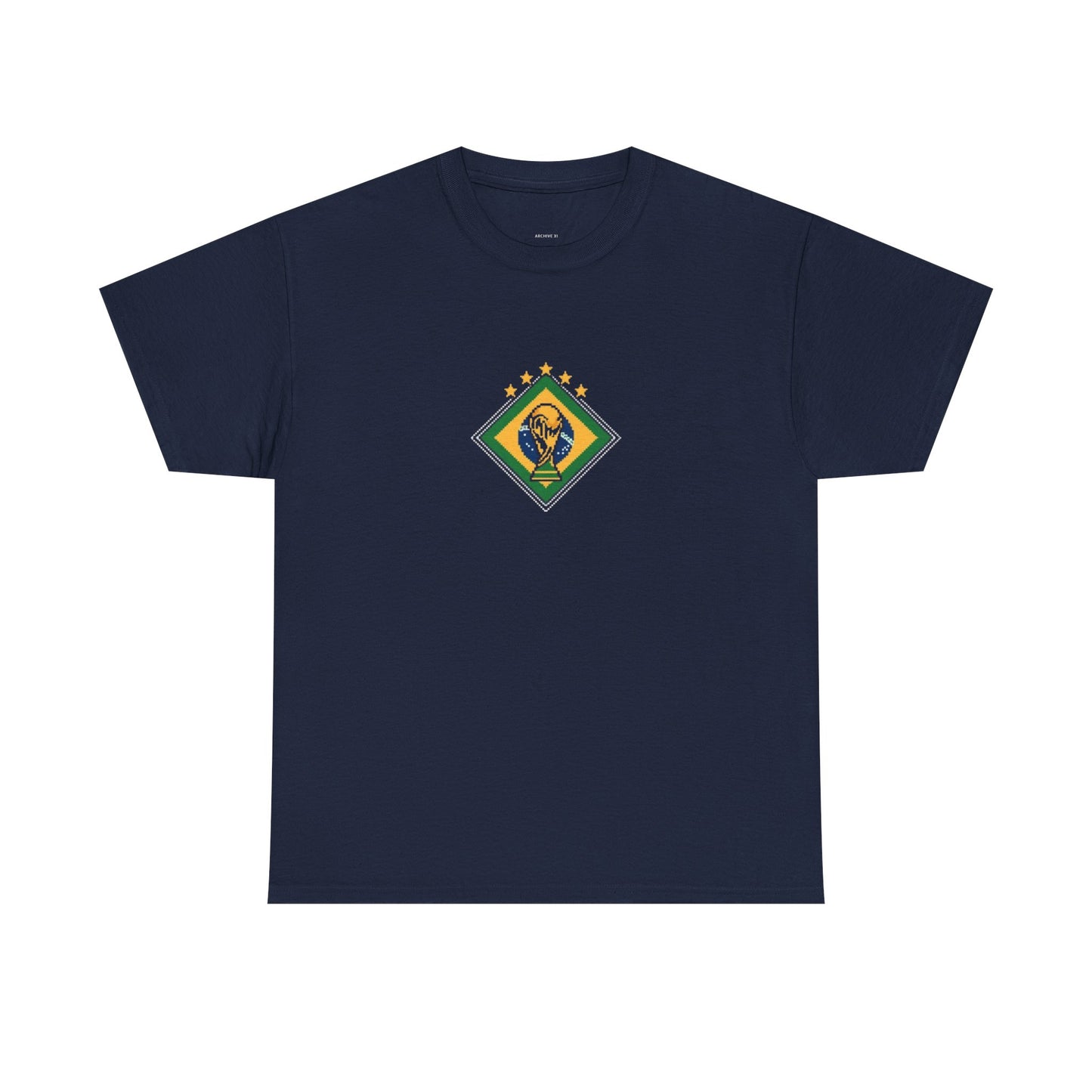 Brazil Pixel Soccer Tee — Retro 8‑Bit Football Shirt