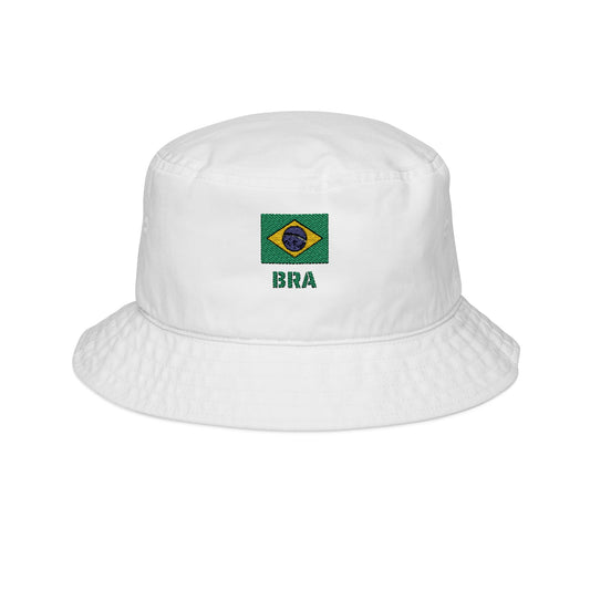 Brazil Bucket Hat Embroidered – BRA Football Fan Hat