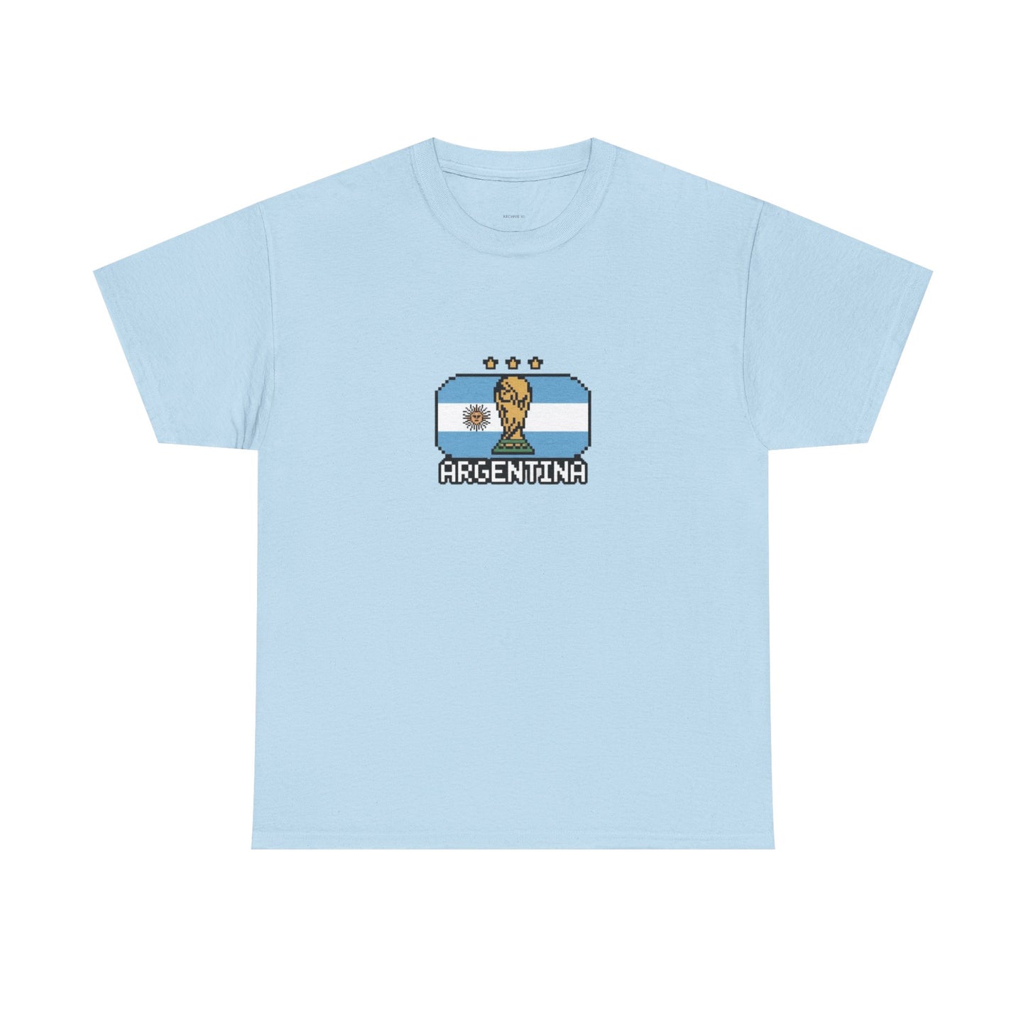 Argentina Pixel Soccer Tee — Retro 8‑Bit Football Shirt