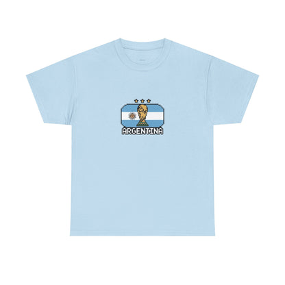 Argentina Pixel Soccer Tee — Retro 8‑Bit Football Shirt