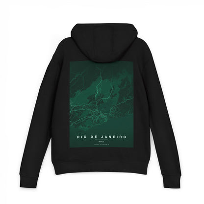 Rio de Janeiro Map Hoodie — Green Topographic Travel Sweatshirt