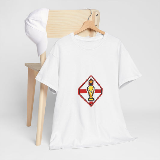 England Pixel Soccer Tee — Retro 8‑Bit Football Shirt