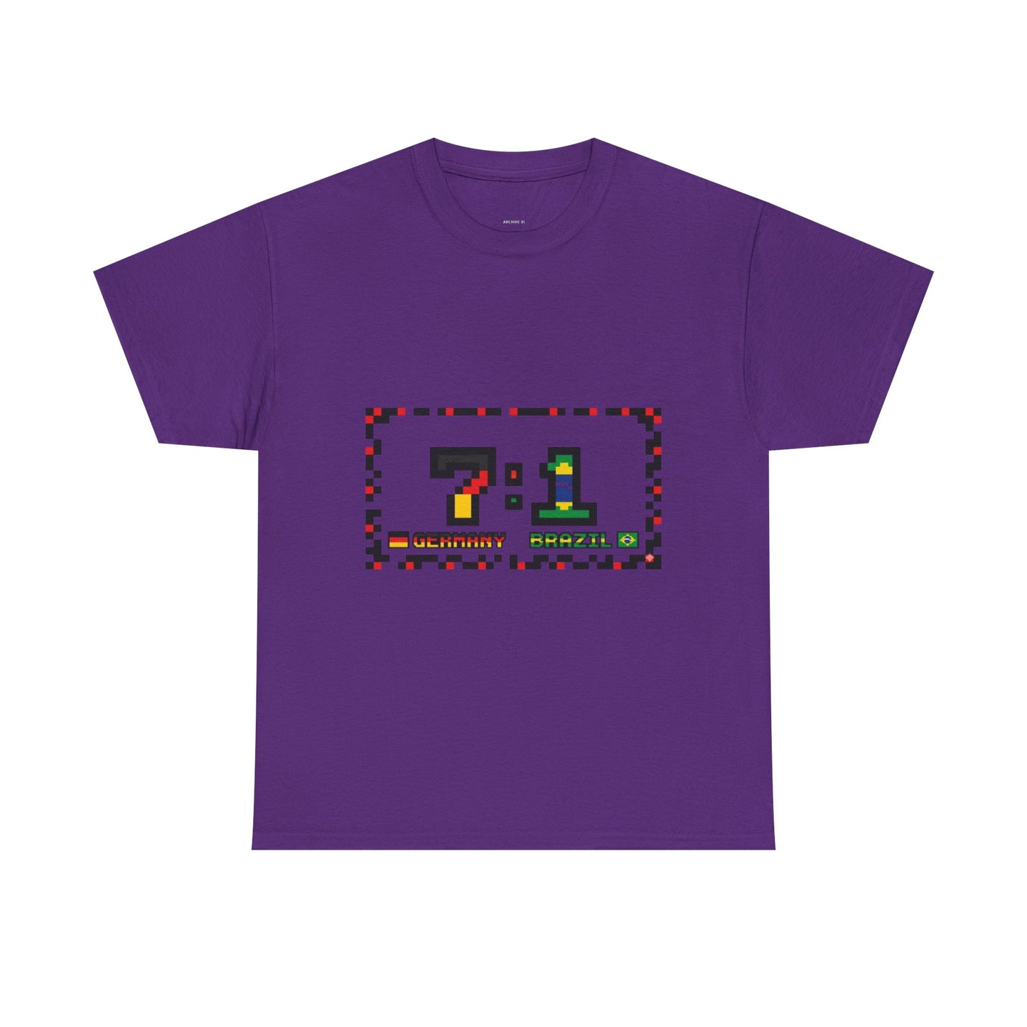 Pixel 7:1 Scoreboard Graphic Tee — Retro Gaming Soccer Jersey Shirt