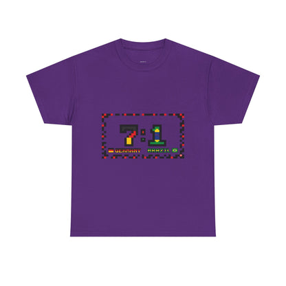Pixel 7:1 Scoreboard Graphic Tee — Retro Gaming Soccer Jersey Shirt