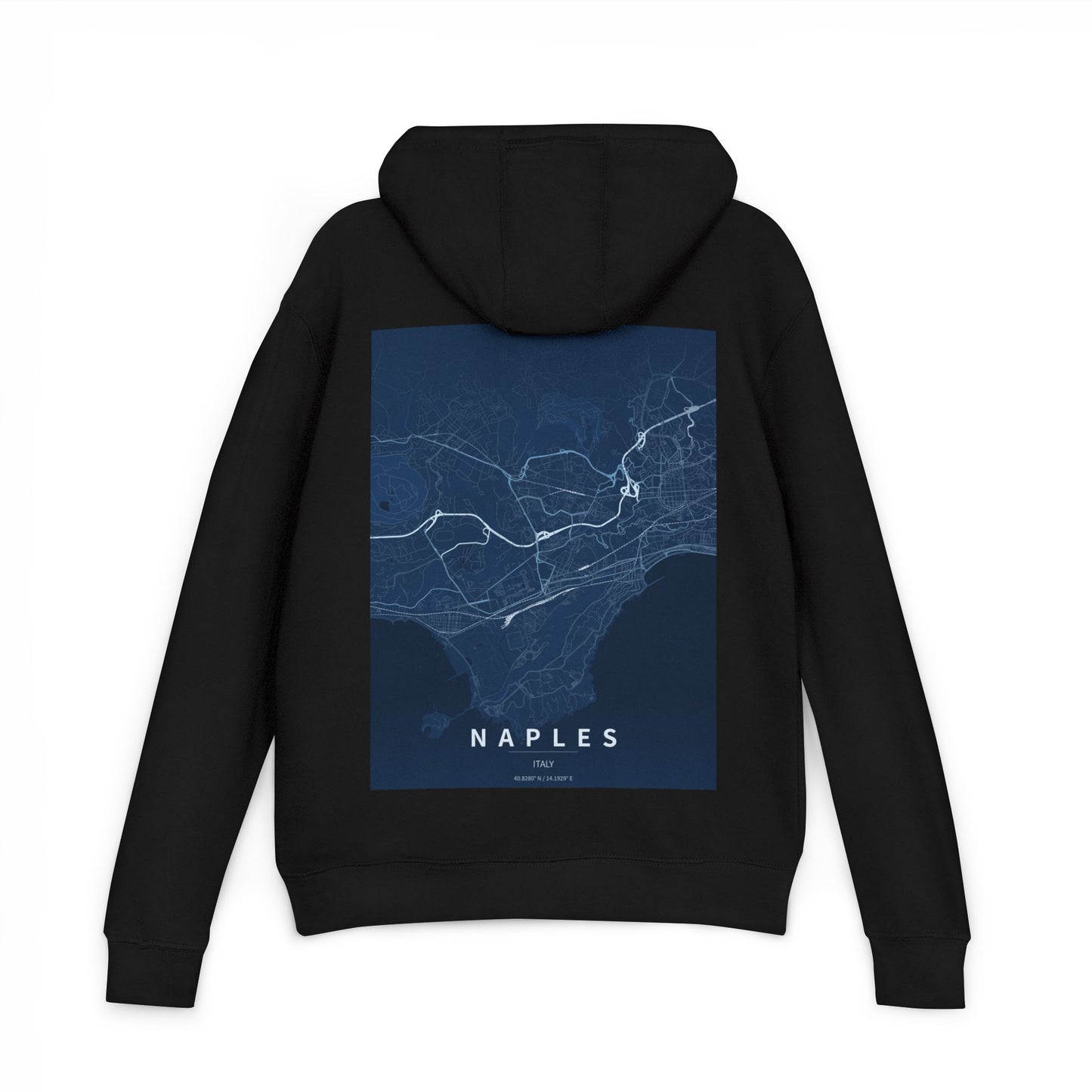 Hoodie — Naples City Map Graphic Pullover (Navy Street Map)