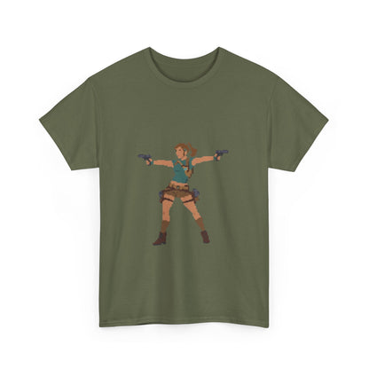Gamer Adventurer Tee — Dual Pistol Action Graphic T-Shirt