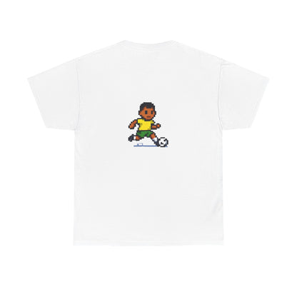Brazil Pixel Soccer Tee — Retro 8‑Bit Football Shirt