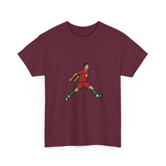 Soccer Player Graphic Tee - Retro Kicking Football Shirt