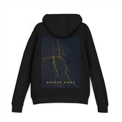 Buenos Aires Map Hoodie — Vintage City Street Map Backprint