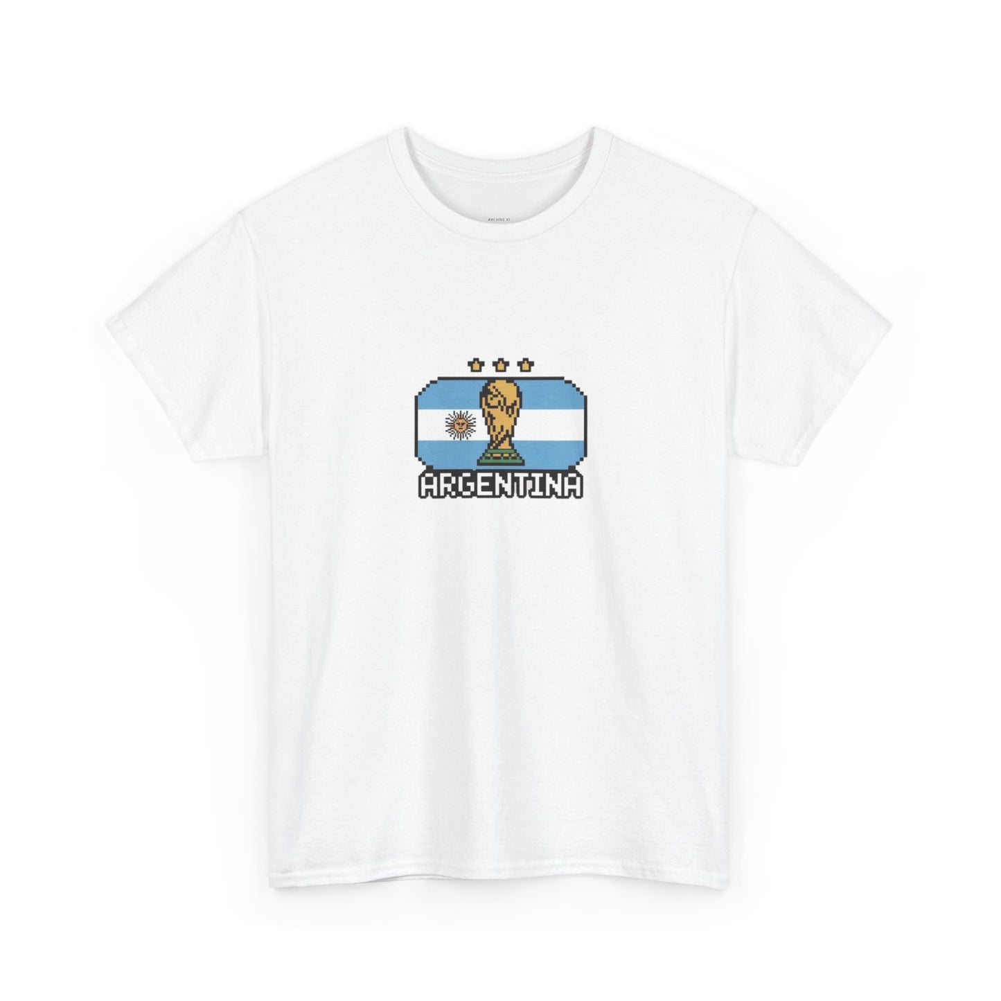 Argentina Pixel Soccer Tee — Retro 8‑Bit Football Shirt