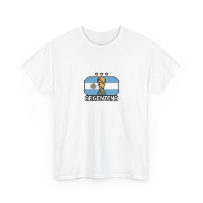 Argentina Pixel Soccer Tee — Retro 8‑Bit Football Shirt