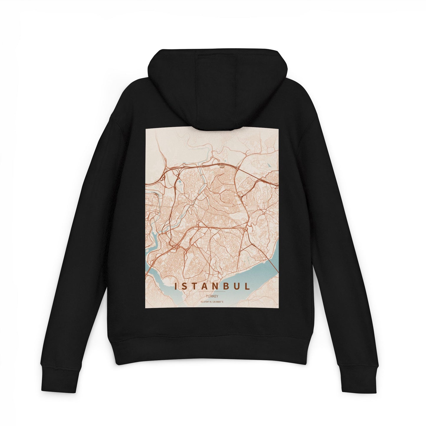 Istanbul City Map Hoodie — Vintage Rose Gold Urban Map Pullover