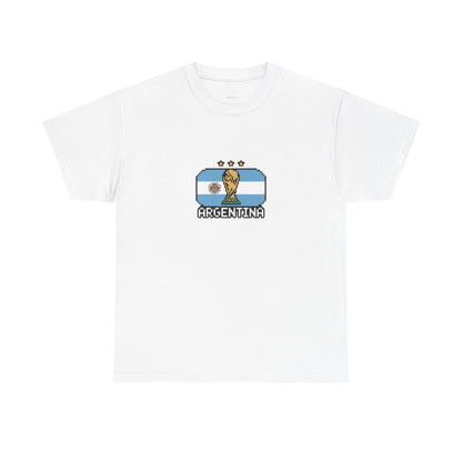 Argentina Pixel Soccer Tee — Retro 8‑Bit Football Shirt