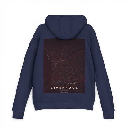 Liverpool City Map Hoodie — Minimalist Urban Map Back Graphic