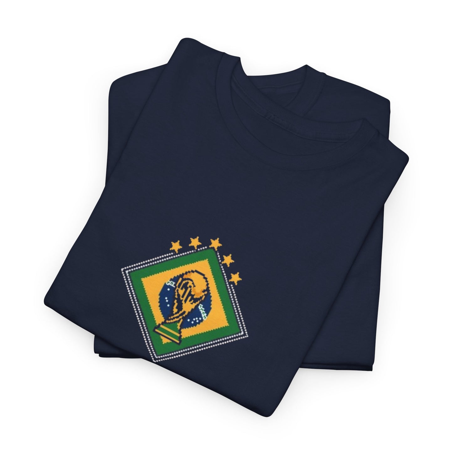 Brazil Pixel Soccer Tee — Retro 8‑Bit Football Shirt