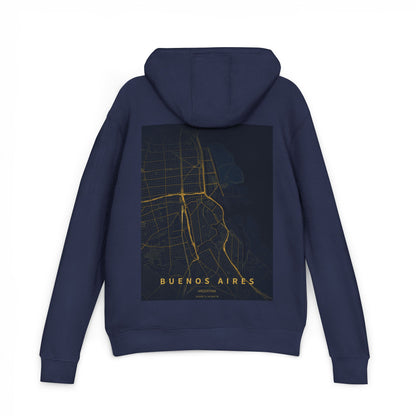 Buenos Aires Map Hoodie — Vintage City Street Map Backprint