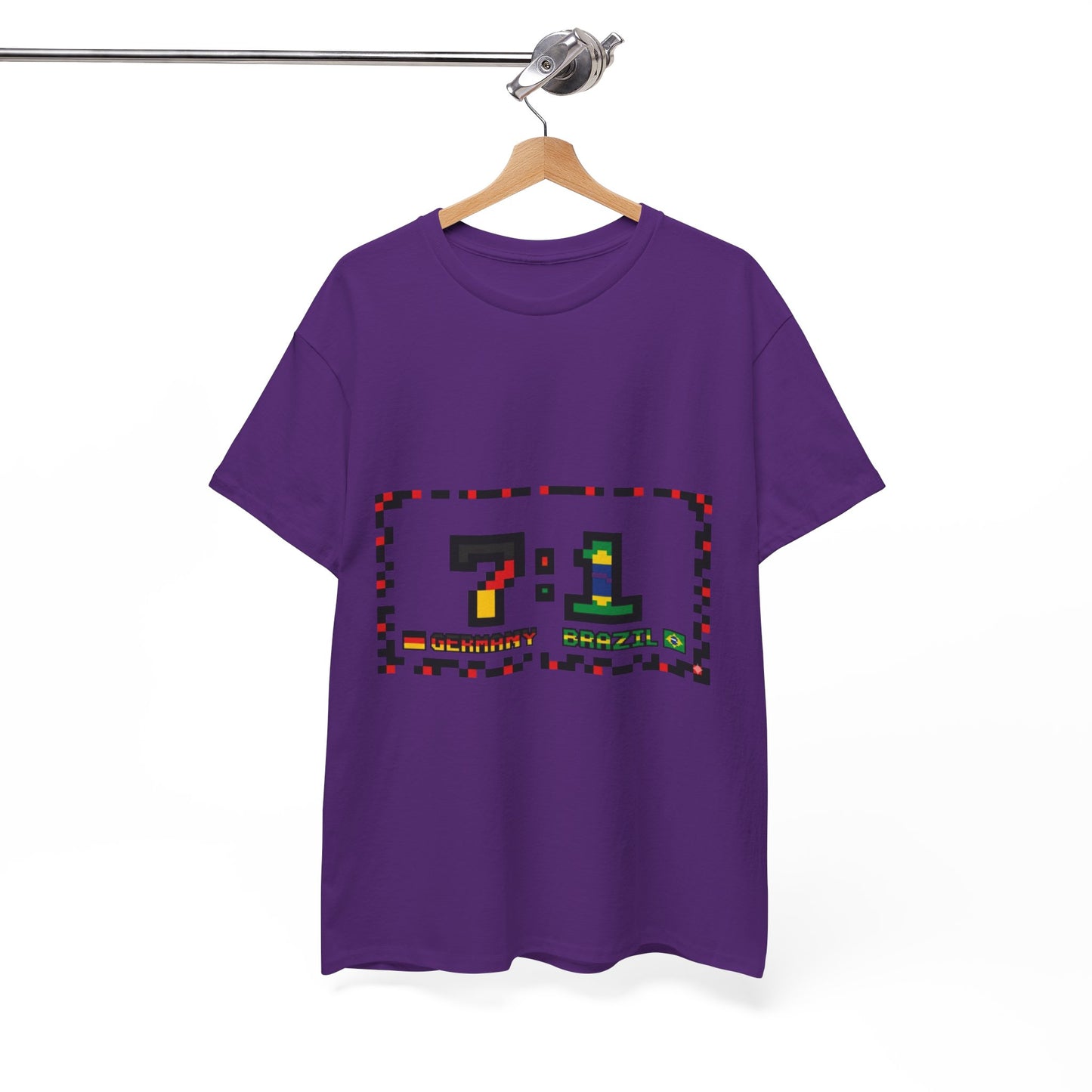 Pixel 7:1 Scoreboard Graphic Tee — Retro Gaming Soccer Jersey Shirt