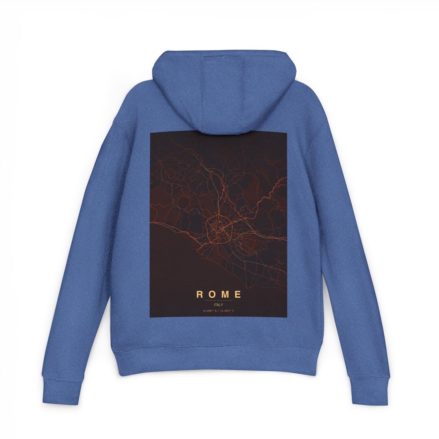 Rome City Map Hoodie — Minimalist Retro Map Graphic Pullover