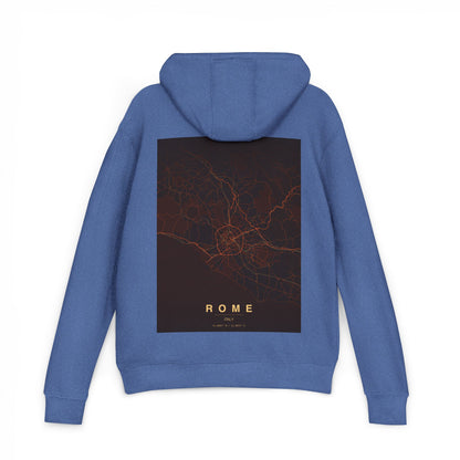 Rome City Map Hoodie — Minimalist Retro Map Graphic Pullover
