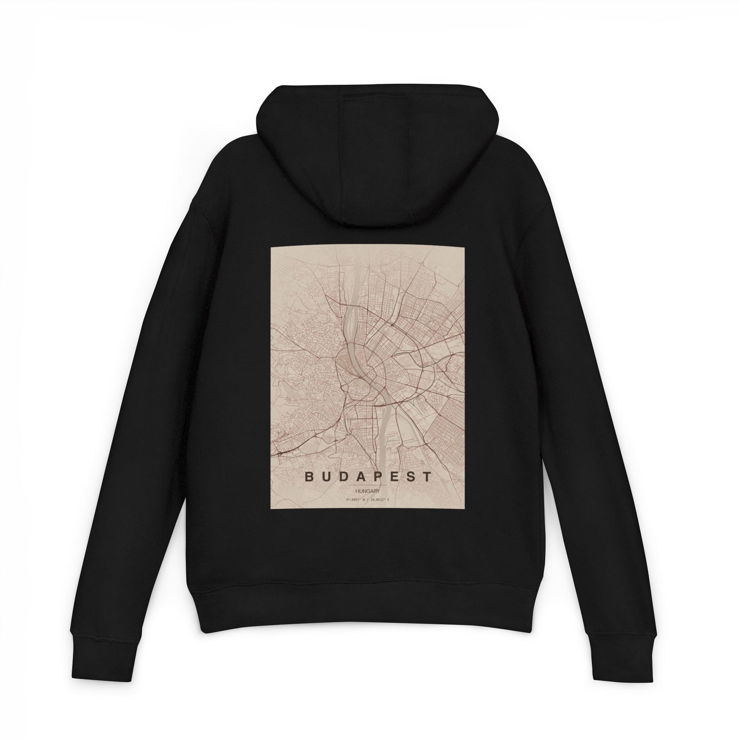 Hoodie - Vintage Budapest City Map Graphic