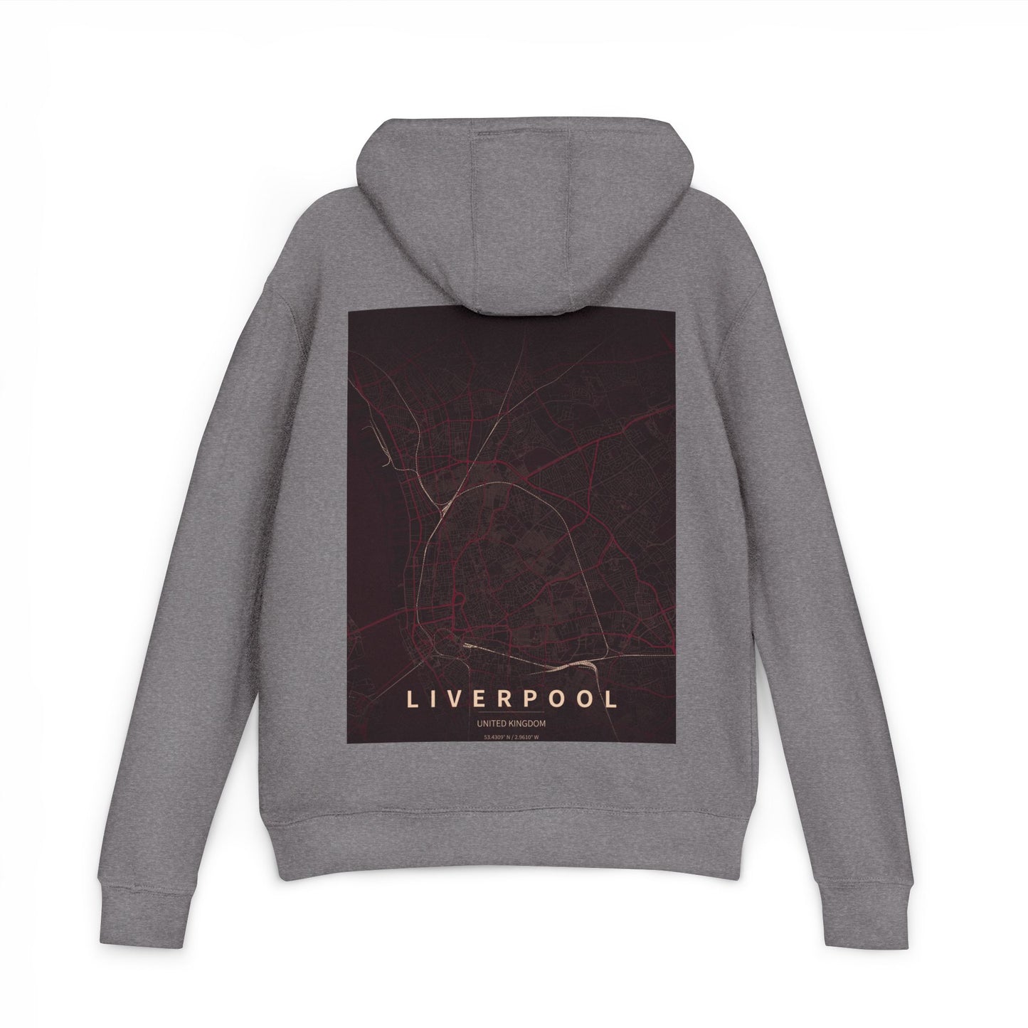 Liverpool City Map Hoodie — Minimalist Urban Map Back Graphic