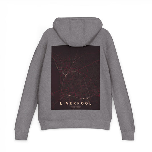 Liverpool City Map Hoodie — Minimalist Urban Map Back Graphic