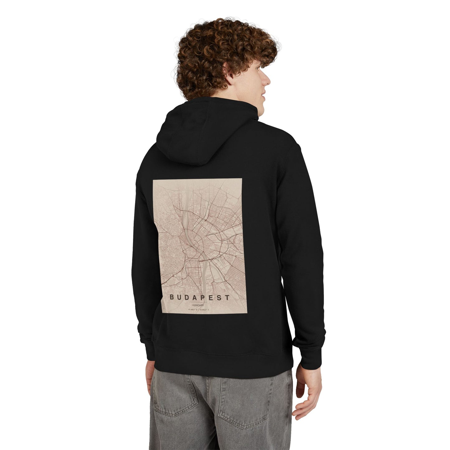 Hoodie - Vintage Budapest City Map Graphic