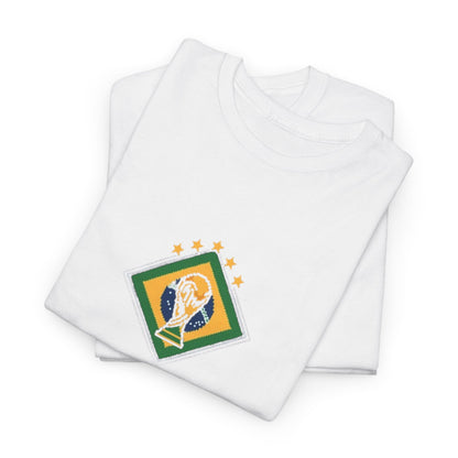 Brazil Pixel Soccer Tee — Retro 8‑Bit Football Shirt