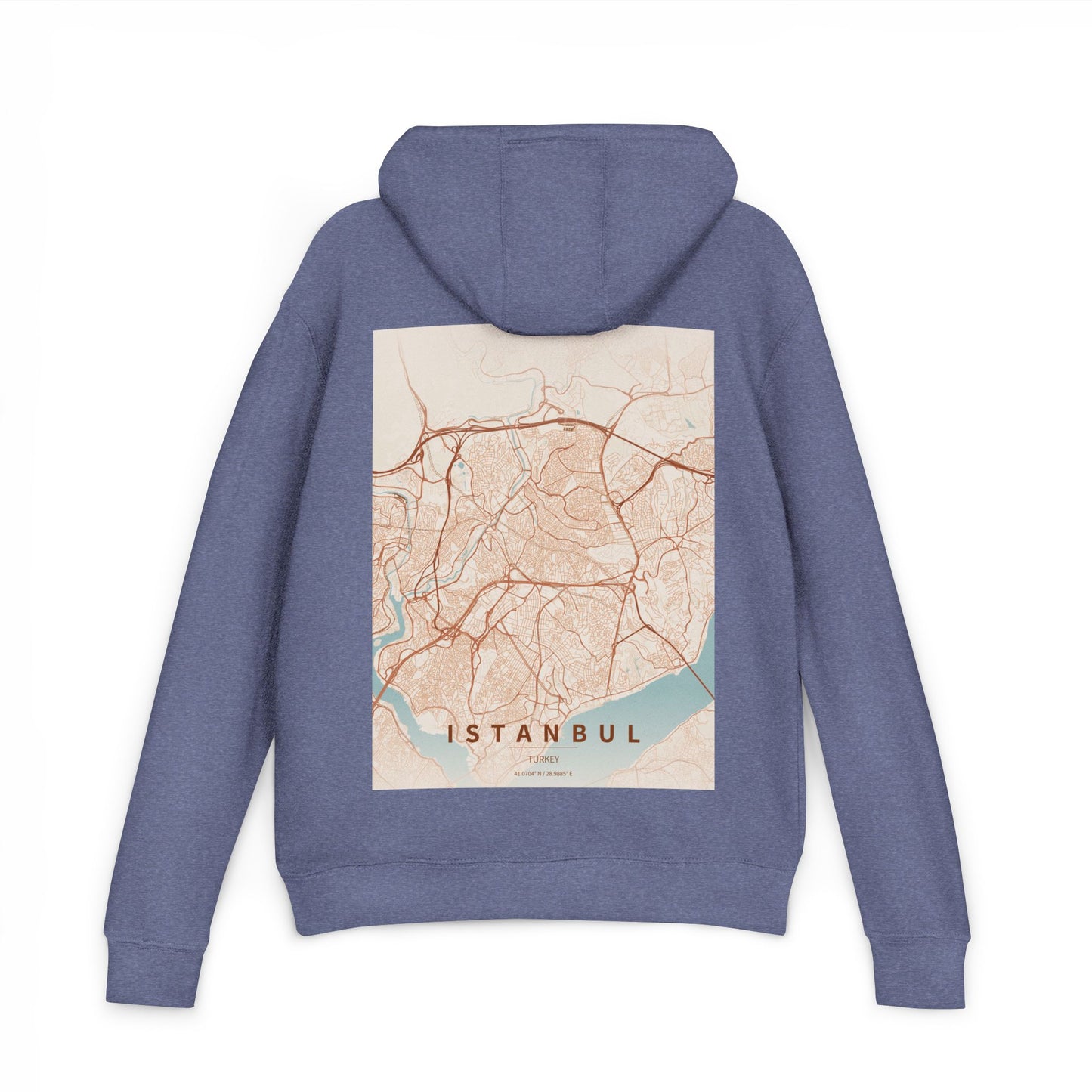 Istanbul City Map Hoodie — Vintage Rose Gold Urban Map Pullover